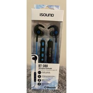 iSound BT-380 Bluetooth Wireless Earbuds Black Built-In Mic Audio Controls